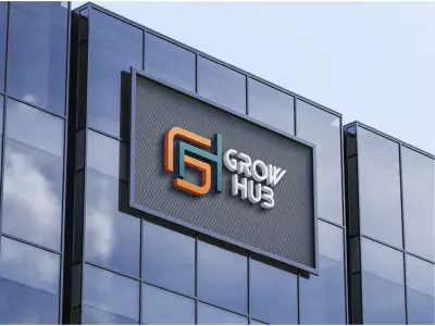 تصميم شعار احترافي لشركة الاتصالات Grow Hub – يرمز للنمو والاتصال السريع