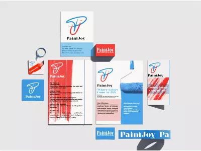تصميم شعار مبتكر لشركة Paint Joy – يجسد جودة الألوان وتشبعها بألوان الأحمر والأزرق