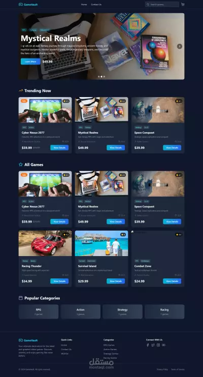 Modern & Responsive Video Game E-Commerce Website