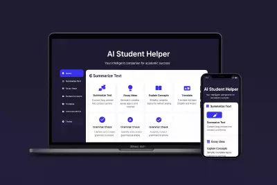 AI Student Helper – صفحة هبوط احترافية لمساعدة الطلاب بالذكاء الاصطناعي