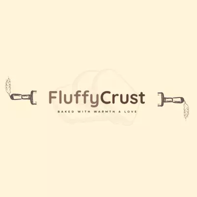 تصميم شعار لمحل المخبوزات FluffyCurst بإحساس دافئ وهوية بصرية مشبعة بالنكهة