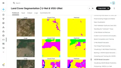 تقسيم الصور الفضائية باستخدام نماذج UNet وVGG16-UNet لاستخراج الغطاء الأرضي