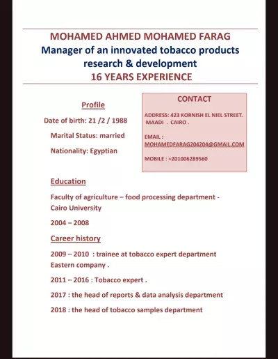 Multi experience CV