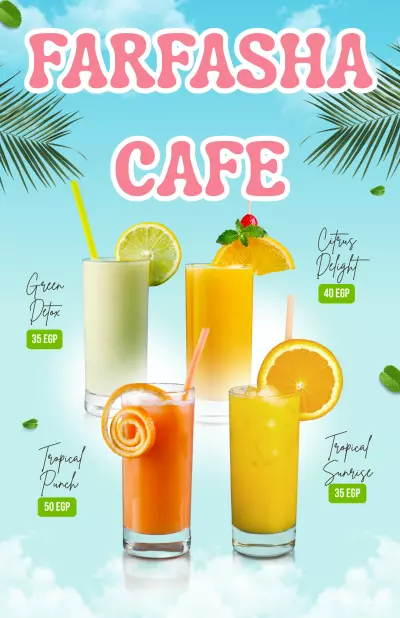 تصميم menu للمشروبات