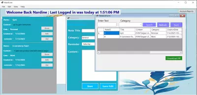 تطبيق سطح مكتب لتدوين الملاحظات باستخدام WinForms (C#)