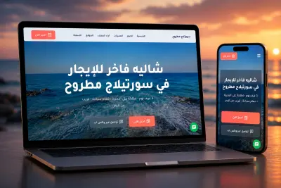 تصميم وتطوير صفحة هبوط احترافية لشاليه للإيجار في مرسى مطروح