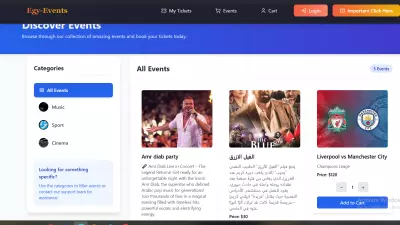 Egy Event website
