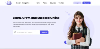 تصميم صفحة هبوط لمنصة تعليمية أونلاين – Online Learning Landing Page