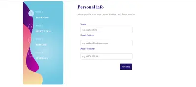 نموذج تفاعلي متعدد الخطوات باستخدام HTML وCSS وJavaScript