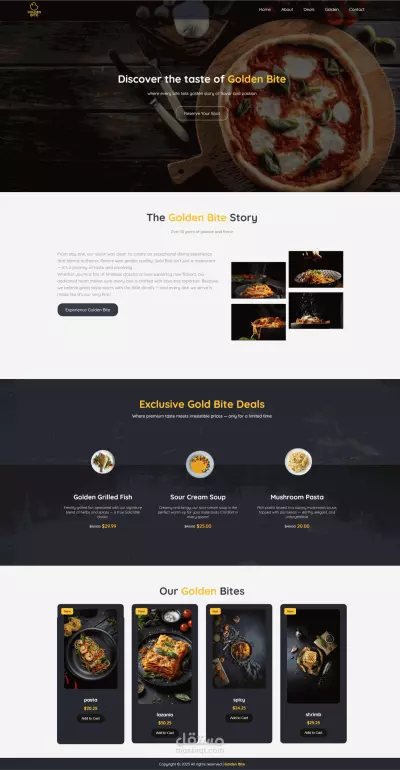 تصميم Landing Page احترافية لمطعم مع إبراز قوائم الطعام والعروض الحصرية