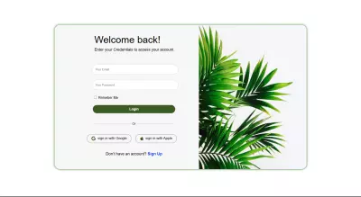 Simple and modern login page with social login options and a signup link