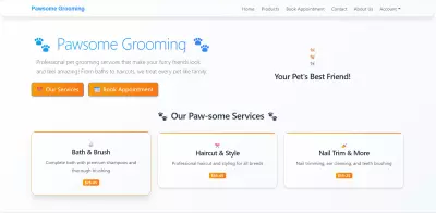 Full-stack pet grooming platform with React frontend and Node.js backend