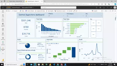 عمل داشبورد باور بي اي power bi لتحليل مبيعات سوبر ستور