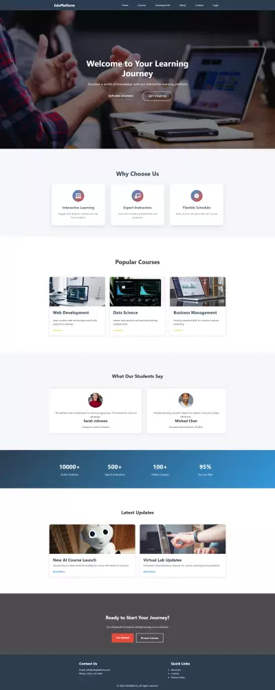 University Landing Page – Simple Informative Website