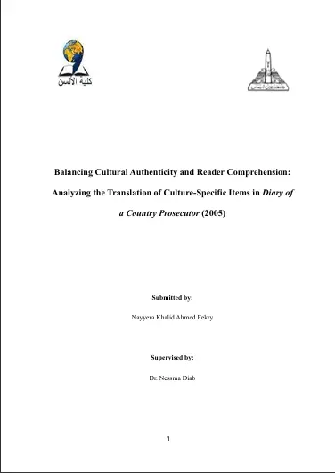 Balancing Cultural Authenticity and Reader Comprehension:  Analyzing the Translation of Culture-Specific Items in Diary of  a Country Prosecutor (2005)