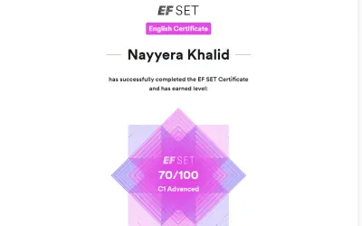 EF SET English Certificate 70/100 (C1 Advanced)