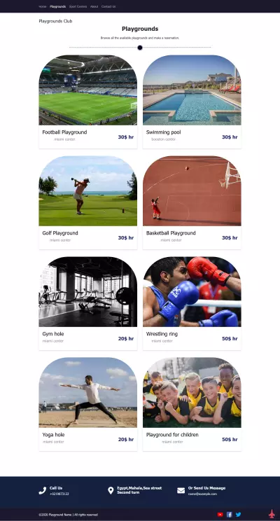 Sports Booking Website for Fields and Activities