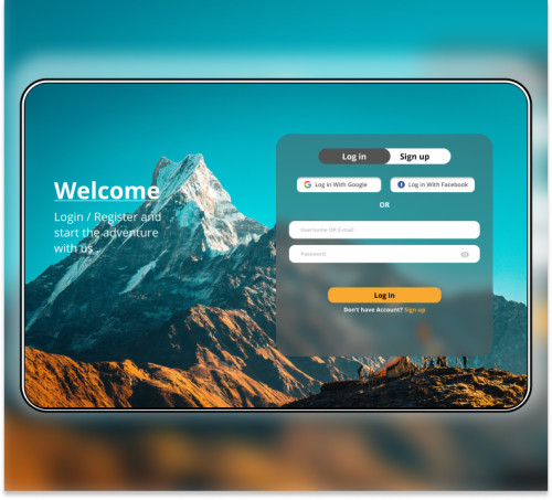 Login and Sign up page