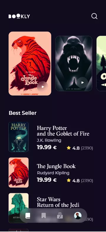 Bookly App – تطبيق لعرض الكتب مع الدفع الإلكتروني