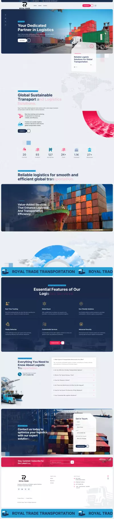 شركة Royal Trade متخصصة في مجال الخدمات اللوجستية.