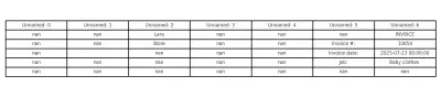 Example commercial invoice