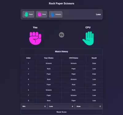 لعبة حجر - ورقة - مقص || Rock - Paper - Scissors Game