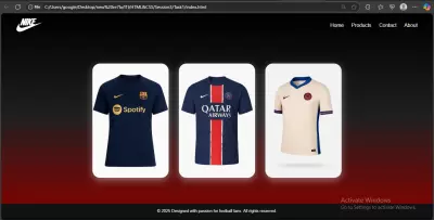 تصميم صفحة عرض منتجات رياضية (Nike Shirts) باستخدام HTML وCSS