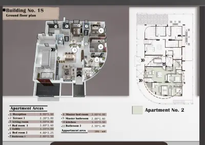 تصميم 3D Plan احترافي لتوزيع الفراغات والمساحات