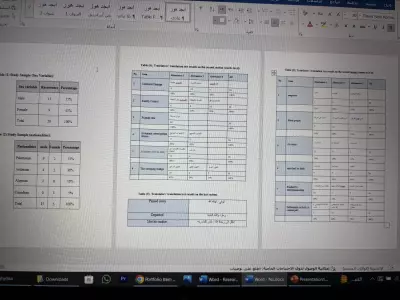 جدوله بيانات بين نماذج ترجمه مختلفه