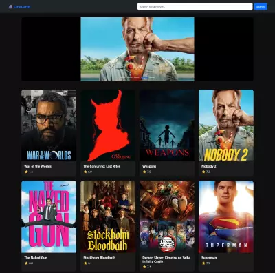 موقع أفلام ديناميكي – سلايدر متحرك وبحث تفاعلي باستخدام API