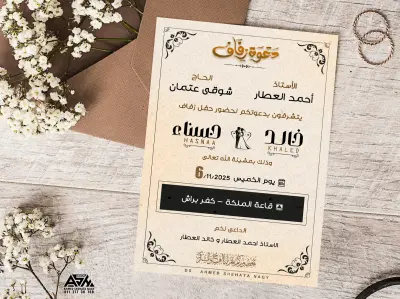 دعوة زواج بتصميم عصري
