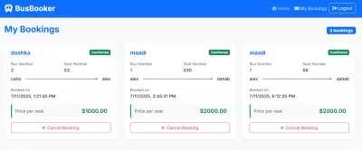 مشروع نظام حجز تذاكر الأتوبيسات (موقع Full Stack متكامل)