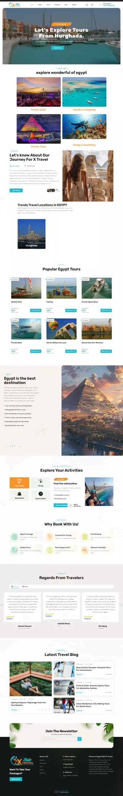 X‑Travel – منصة تقدم جولات حصرية في القاهرة والإسكندرية والأقصر والغردقة