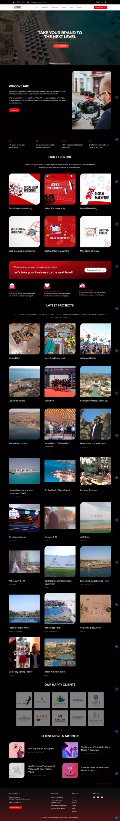 Egypt Times Media Production – إنتاج فيديو احترافي وتصوير فوتوغرافي بمدينة الغردقة