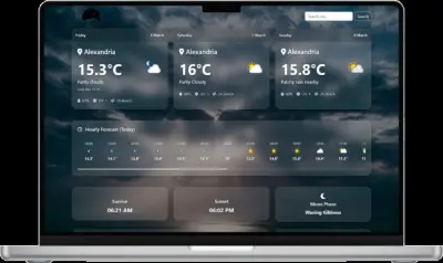 برمجة وتطوير تطبيق ويب تفاعلي لمعرفة حالة الطقس (Weather App)