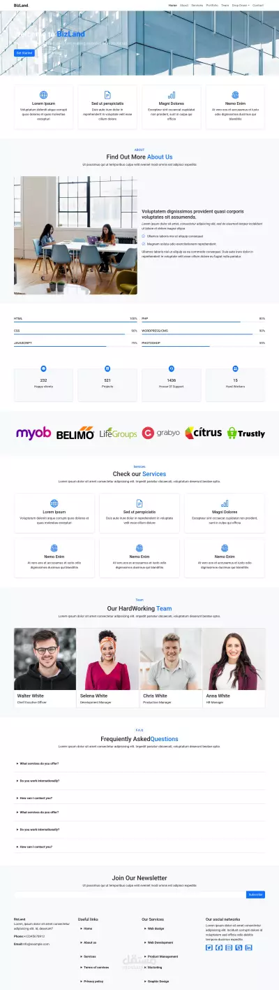 landing page باستخدام bootstrap
