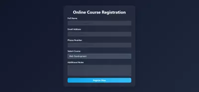 تصميم Registration Form
