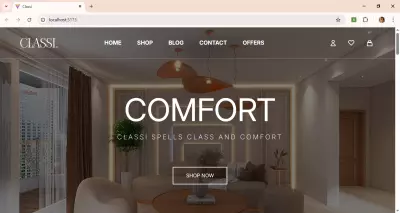 صفحة هبوط تفاعلية لمتجر أثاث حديث باستخدام React و Tailwind CSS