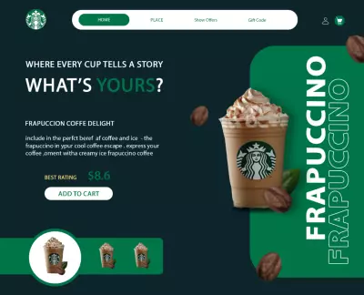 تصميم واجهة مستخدم لموقع ستاربكس (UI/UX design).