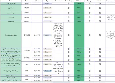 عمل content calender