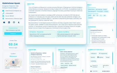 موقع Personal Portfolio احترافي | React + TypeScript + Animations