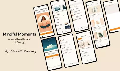 تصميم واجهة مستخدم لتطبيق التأمل واليقظةMindful Moments UI Design