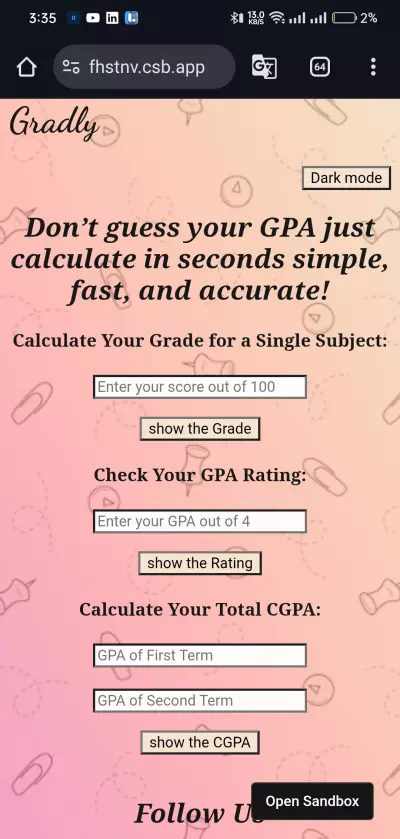 Mini GPA Calculator