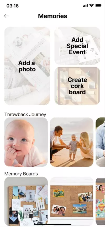 memories page