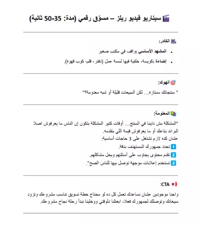 اسكريبت فيديو قصير لمسوق إلكتروني