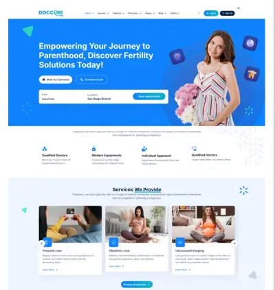 تصميم موقع طبي لتخصص الخصوبة وعلاج تأخر الإنجاب – Fertility Clinic Website