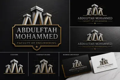 تصميم شعار احترافي بطابع معماري وهوية بصرية شخصية