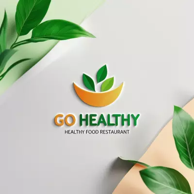 تصميم شعار احترافي لمطعم أكل صحي – Go Healthy