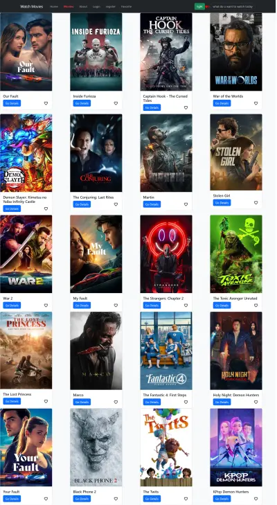 موقع افلام الكتروني باستخدام  react