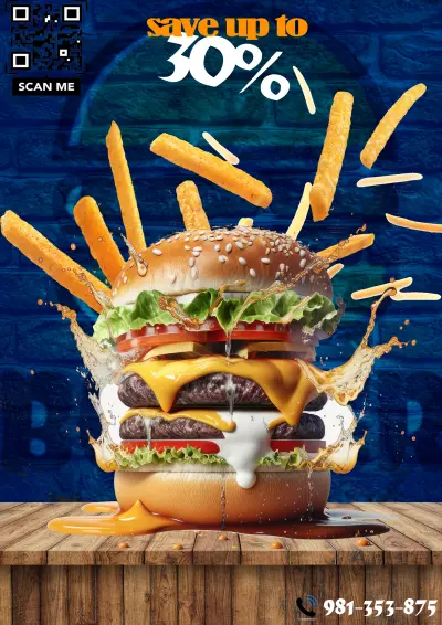 تصميم إعلاني دعائي للمطاعم (Food Advertising Design)